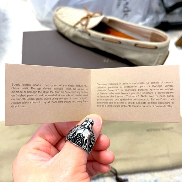 EUC Men’s Size 8 Bottega Veneta Suede Intrecciato Loafers/Driver Shoes In Beige - Picture 12 of 13